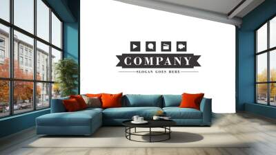 Video Studio Hipster Style Logo Vol. 2 Wall mural