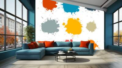 Colorful Retro Vector Stains, Blots, Splashes Set Wall mural