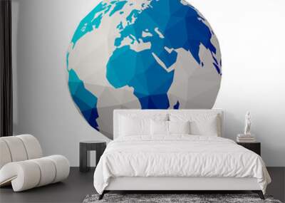 Paper globe - earth isolated, vector Wall mural