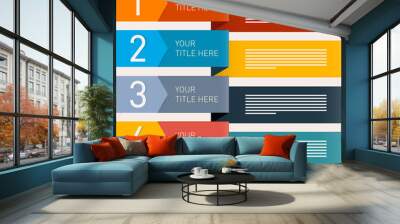 Vector Progress Steps for Tutorial, Infographics Wall mural