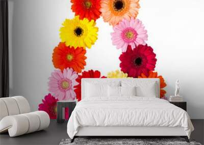 A flower letter on white background Wall mural