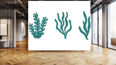 Ocean plants marine foliage vector set Wall mural