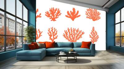 Set of flat coral reef vectors Wall mural