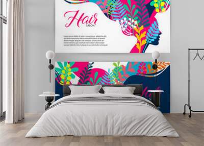 beauty salon template card Wall mural