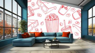 seamless background of popcorn Wall mural