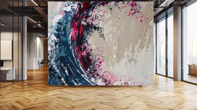 Abstract Pastel Wave in Motion with Splashes of Color Wall mural