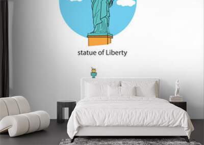 Statue of Liberty, new york- usa hand drawing vector illustration  Wall mural