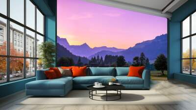 sunset in the mountains Wall mural