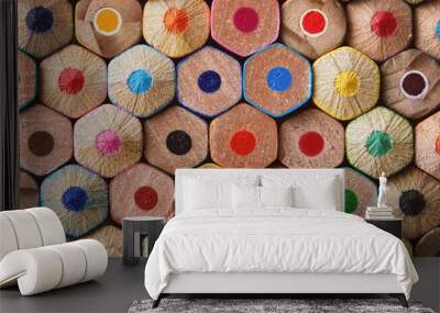 Colorful Pencils End Macro Background Wall mural