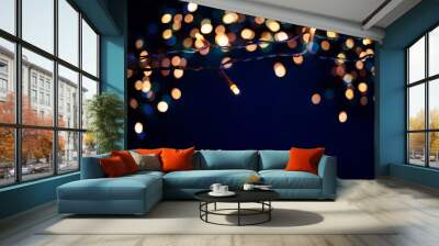 colorful christmas lights holiday background Wall mural