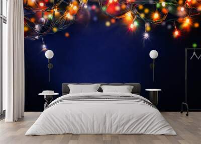 colorful christmas lights Wall mural