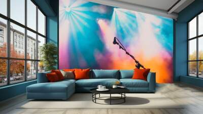 concert and festival background microphone is stage lights Wall mural