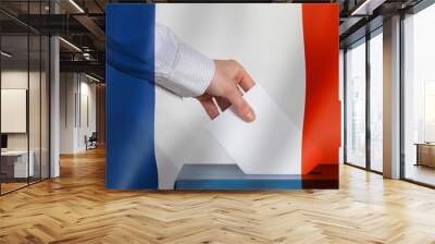 elections in France hand voting and French flag Wall mural