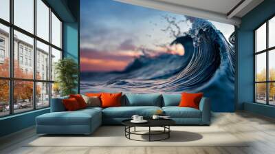 foamy waves rolling up in ocean Wall mural