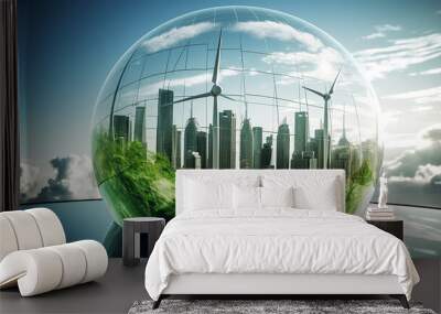 GESG  green energy  sustainable industry  green globe enerative AI Wall mural