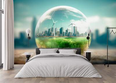 GESG  green energy  sustainable industry  green globe enerative AI Wall mural