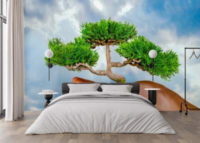 hand holding green tree global warming save planet earth Wall mural