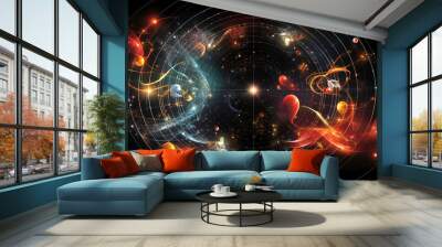 quantum physics science and research of the universe spiral background Wall mural