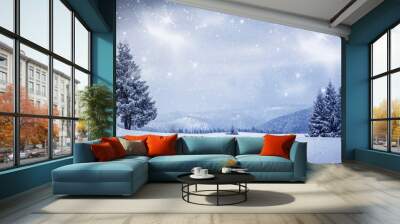 snowy winter landscape Wall mural