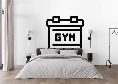 Gym Outline Icon - Gym Wall mural