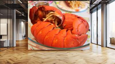 Lobster tails on a plate Wall mural