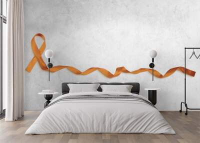 Orange Ribbon, ADHD, Cancer, Kidney Health, MS Concept with Copy Space Wall mural