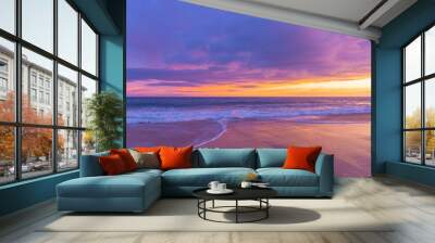 Pink and Purple Beach Sunset Wall mural