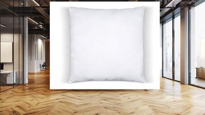 Square White Throw Pillow Mockup with Clipping Path Wall mural