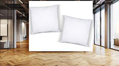 White Throw Pillow Mockup on White Background Wall mural