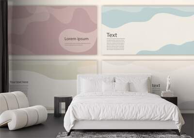 Creative modern layout template set in minimalist style with curved shapes.Set poster copy space.Backgrounds banner leaflet covers or web pages with trendy colors for corporate identity Wall mural