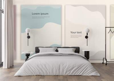 Creative modern layout template set in minimalist style with curved shapes.Set poster copy space.Backgrounds leaflet brochure covers or web pages with trendy colors for corporate identity Wall mural