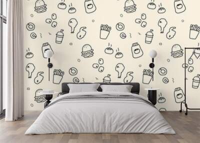 fast food patterns  Wall mural