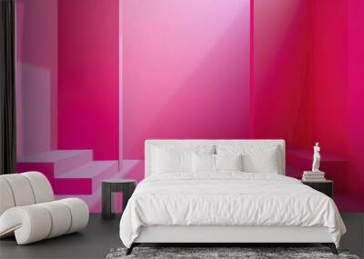 Abstract of minimal style of interior design. Architecture of room design by pink color, inside of house express seamless wall tiles with plain decoration perfect for peaceful style background. AIG51. Wall mural