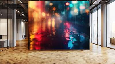 Fearful picture with effect for thriller cinema scene. Deadly scenery of victim feeling fear in dangerous situation or haunted nightmare. Glowing light express scary threat with blur view. AIG53. Wall mural