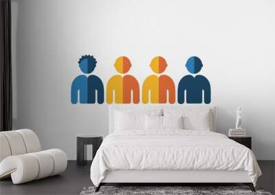 Picture symbolized people connection for business job in teamwork concept. Human icon gather for strategy management. Working of company team under cooperation together work for organization. AIG53. Wall mural