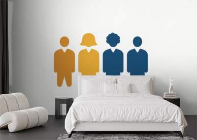 Picture symbolized people connection for business job in teamwork concept. Human icon gather for strategy management. Working of company team under cooperation together work for organization. AIG53. Wall mural