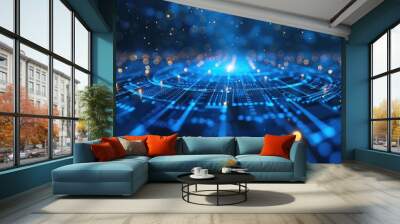 Sparkling laser beam effect dash with high-speed shine and emit electric light express fantasy scene convey sense of energy moving and flowing with dynamic perfect for science fictional design. AIG53. Wall mural