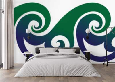 Maori koru traditional waves design pattern Aotearoa New Zealand Wall mural