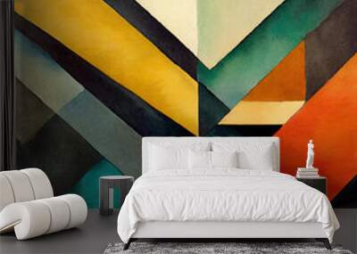 Colorful abstract art painting geometric style. Generative AI. Wall mural