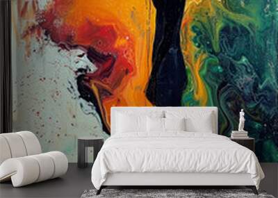 Fine art abstract painting of a woman posing. Wall mural