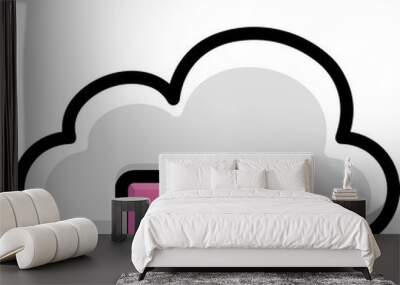 Cloud storage icon symbol vector image. Illustration of the database server hosting cloud system digital design image Wall mural