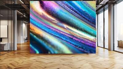 Pretty and smooth shimmering graffiti flow of opal surface background Wall mural