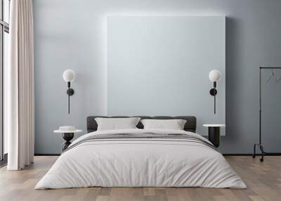 White square painting on a white empty wall, photo realistic, modern Wall mural