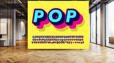 cool fancy pop art text effect with simple color design for pop music and arts, poster banner and flyer design Wall mural