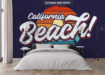 Vintage retro text effect with retro summer vibes background. Vintage printing template for poster and tshirt design. Outdoor design with retro concept Wall mural