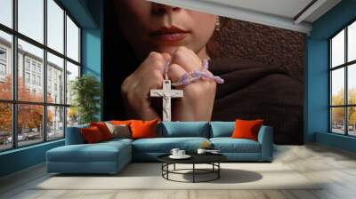 woman praying Wall mural