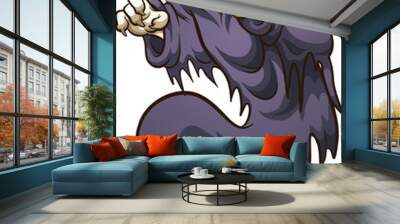 Cartoon scary  Halloween flying specter. Vector clip art illustration with simple gradients. All in a single layer.  Wall mural