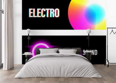 electro and sound banner template vector, website header advertising background Wall mural