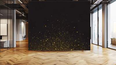 gold glitter texture isolated on black background Wall mural