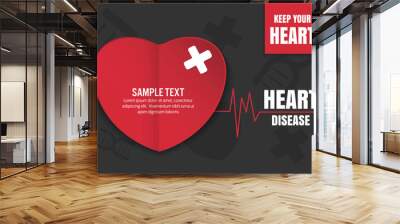 heart disease concept, wold health day vector design Wall mural